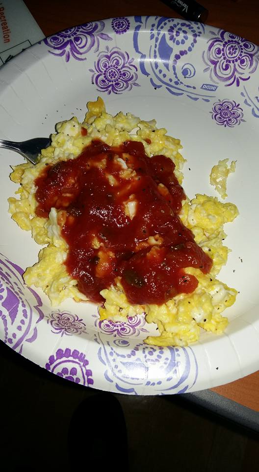 And I rewarded myself this morning with a low carb breakfast of scrambled eggs with shredded cheese and salsa...