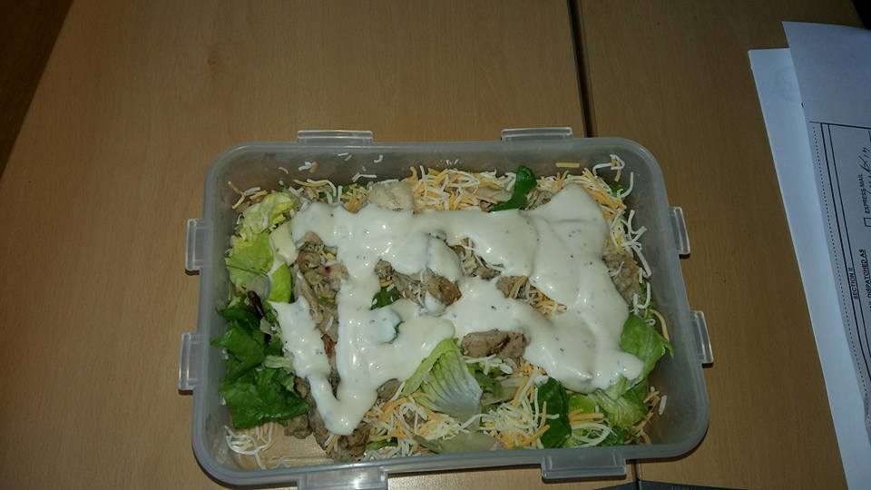This tasty salad with chicken breast pieces and low carb ranch dressing.  That's as sweet as it gets for me these days.  Well, except for Sunday nights when I reward myself with a fruit smoothie..