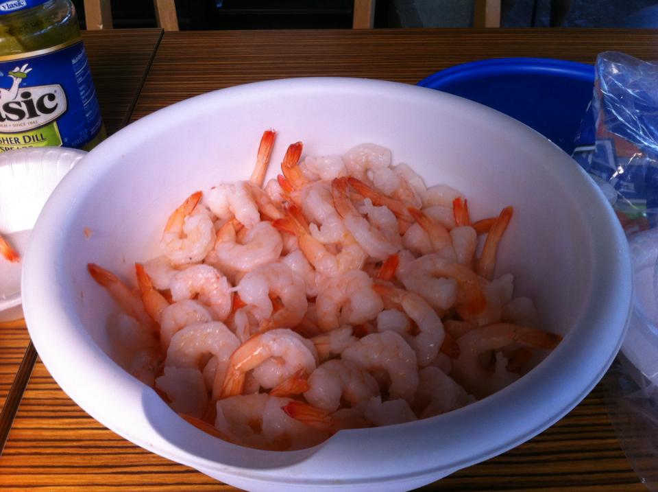 I brought along some shrimp as an appetizer as well...