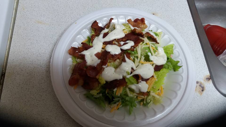 In the meantime, I had time to prepare a lunchtime salad.  Everything is better with bacon!