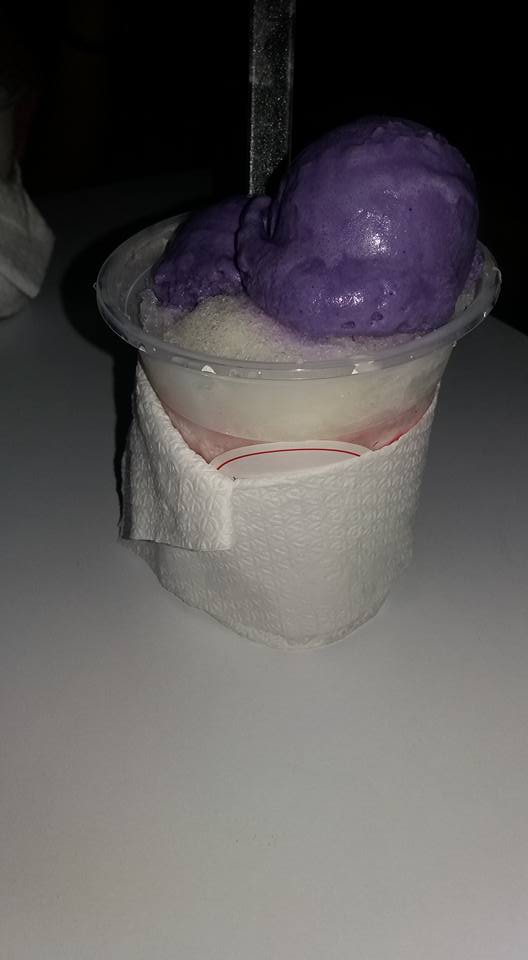 Halo Halo. A mixture of fruits and shit. Not exactly a smoothie, but close enough...
