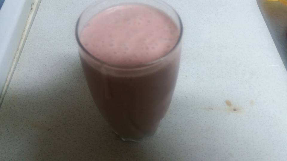 And of course I rewarded my efforts with a sweet strawberry-banana smoothie.  Life is good.  Or at least dinner was...