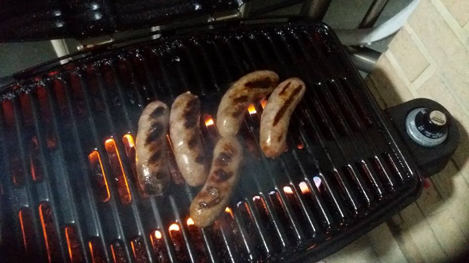 Having worked up an appetite, I threw some brats on the grill. They were delicious thank you very much. Two for dinner, two for tomorrow's lunch, and one for a co-worker who craves my brats..